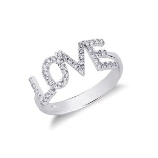 Scopri di più sull'articolo Anello in Oro bianco 18k con LOVE in Diamanti