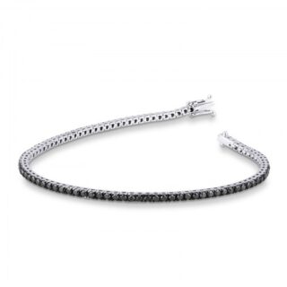 Scopri di più sull'articolo Bracciale Tennis in oro Bianco 18k con Diamanti neri
