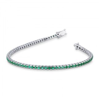 Scopri di più sull'articolo Bracciale Tennis in oro Bianco 18k con Smeraldi